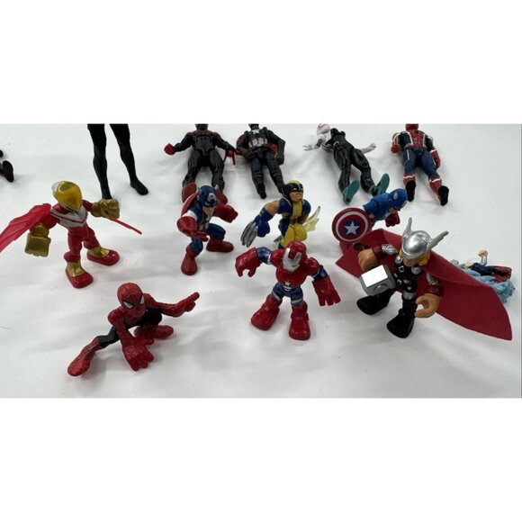 Marvel Super Hero Squad Figures Lot of 14 Hasbro Playskool Mini Spiderman Bundle - Picture 5 of 13